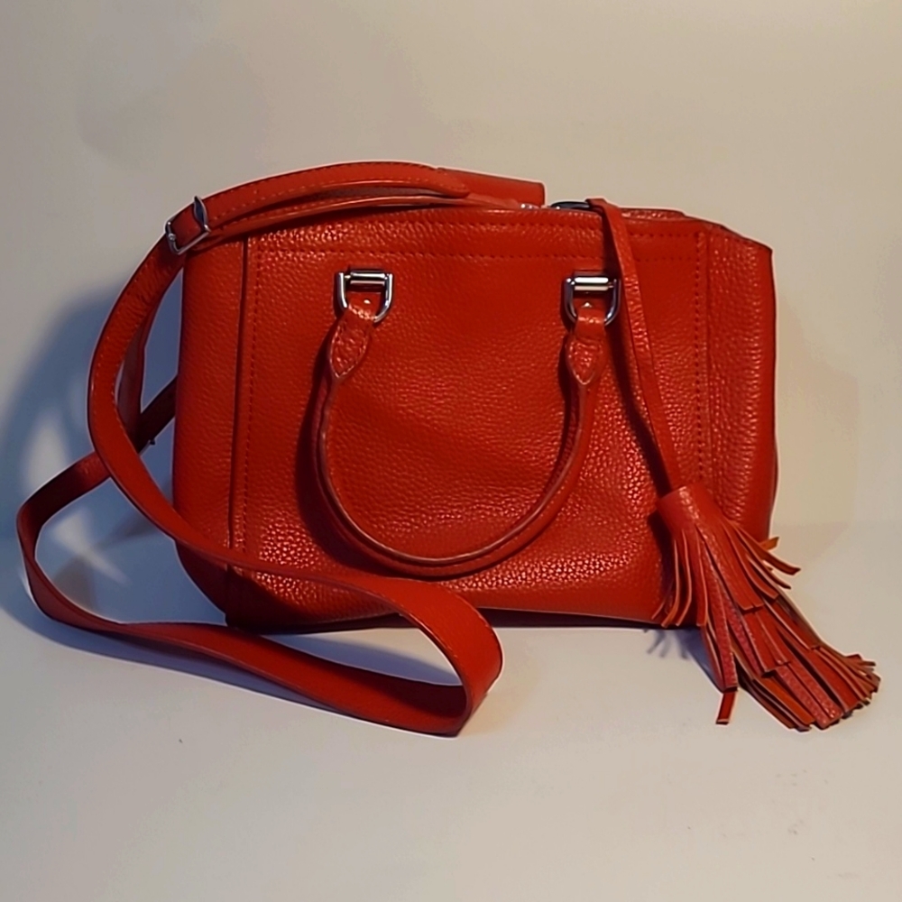 Valentina genuine leather red convertible purse